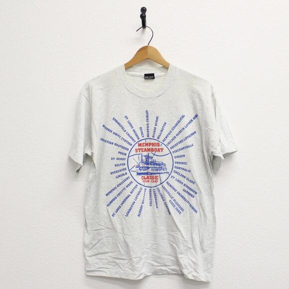 Vintage Memphis Steamboat Classic Team Camp T Shirt Large - Picture 1 of 7